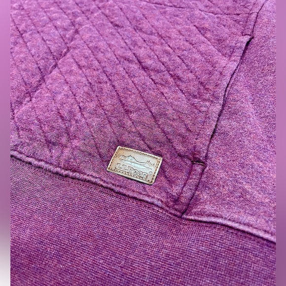LL Bean Quilted Mock Neck Quarter Zip Kangaroo Pocket Women Size Petite Medium - Picture 7 of 8